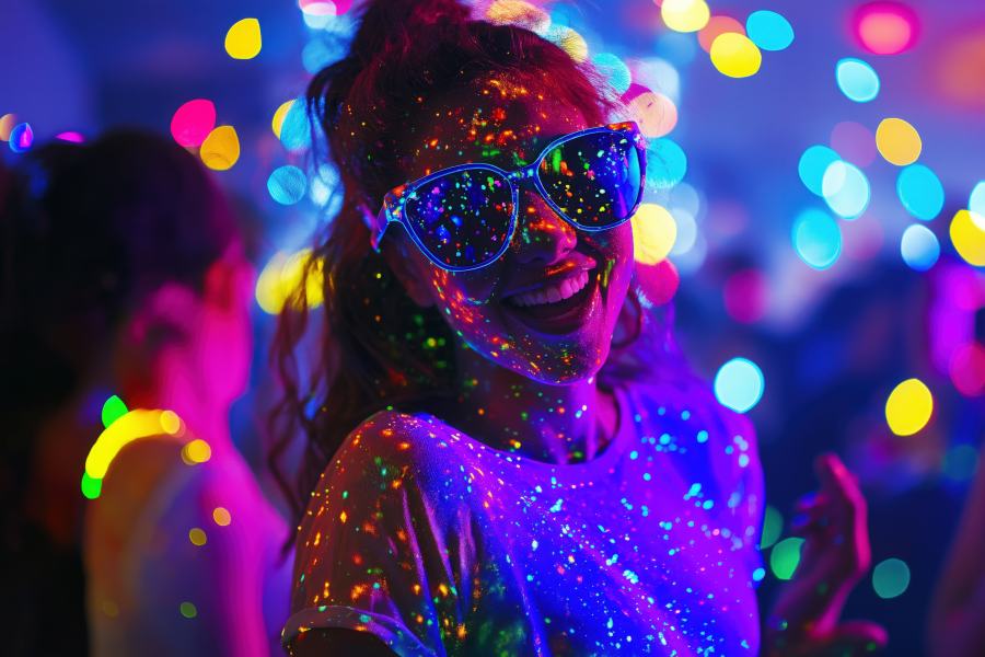 Gäste im Neonlicht